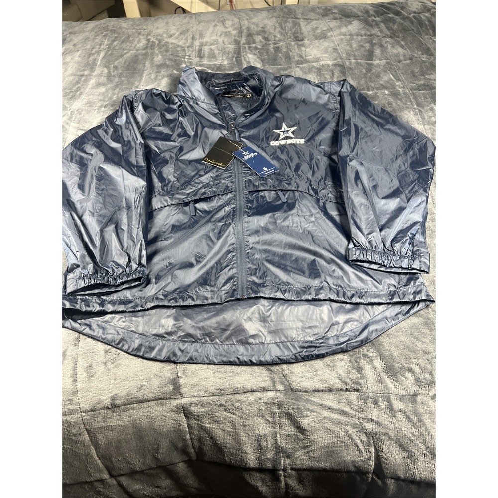 Cowboys Windbreaker Full Zip Jacket‎  Dunbrooke Size L NWT Football Sundaynight
